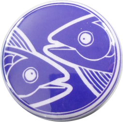 Fische Button blau